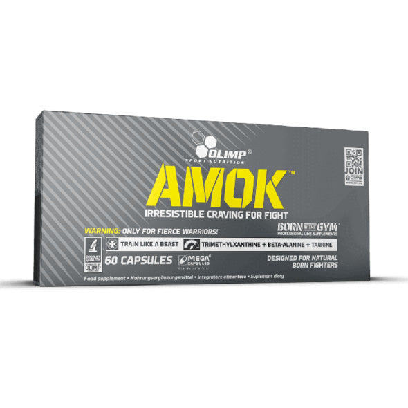 Olimp Amok Power Caps Pre Workout Booster - 60 Kapseln.