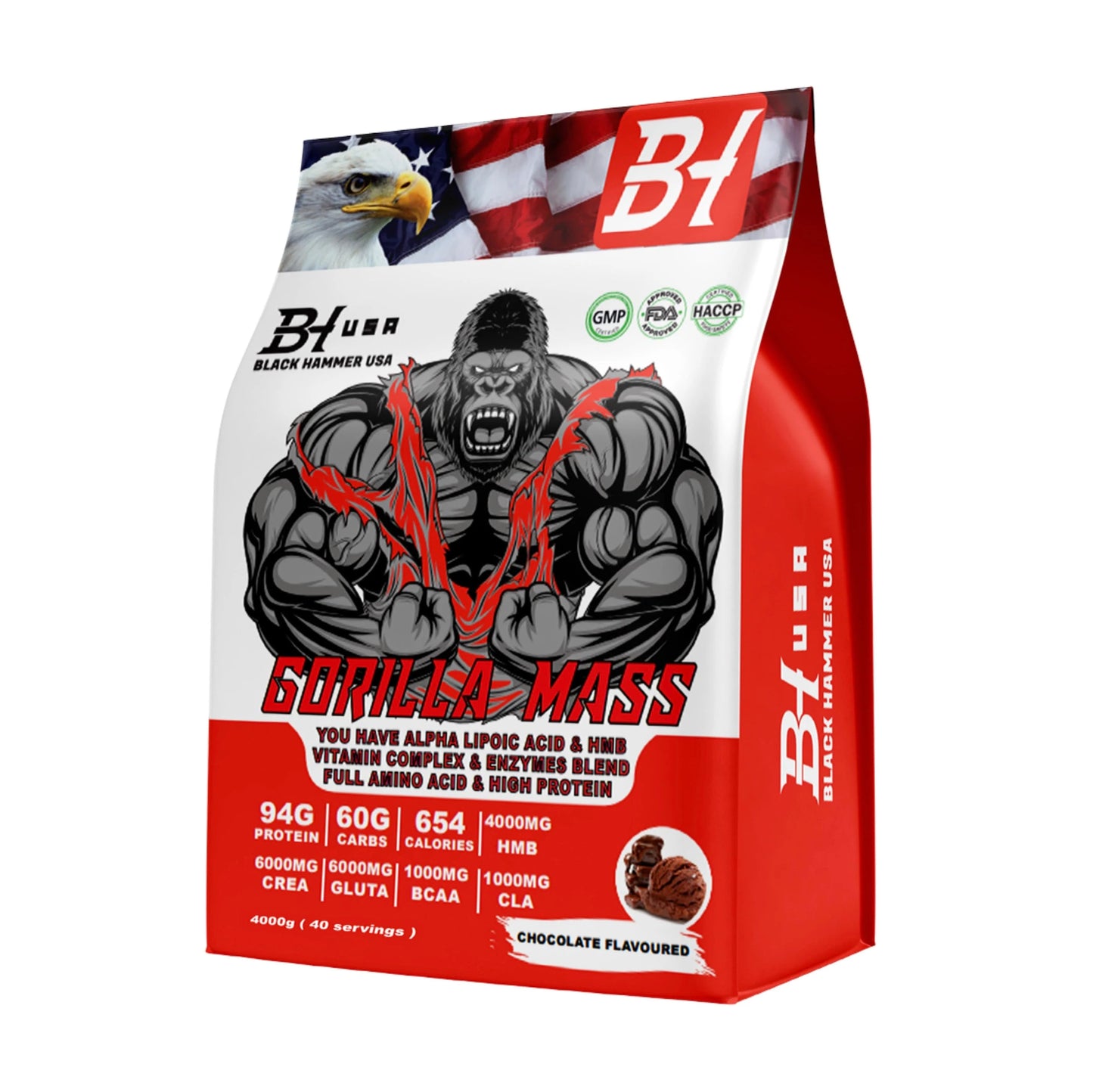 Black Hammer USA Gorilla Mass Weight Gainer - 8000g